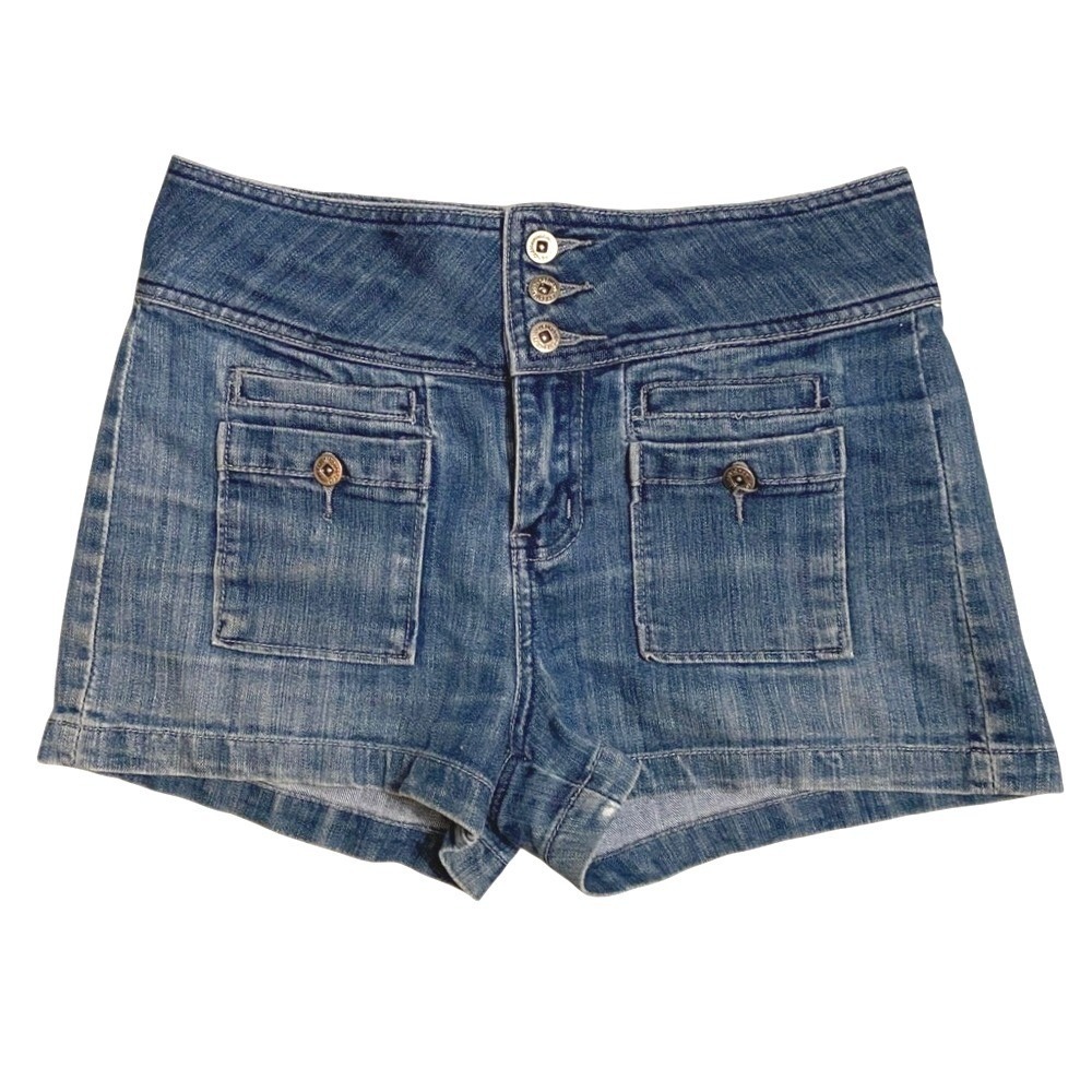 Dollhouse Y2K Dark Wash Mini High Rise Blue Denim Jean Shorts‎ 9 Glam Mall Bunny